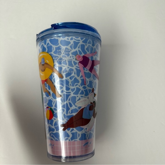 NWT Starbucks X Sofie Birkin Target 2024 Blue Pool Party Cold Brew Tumbler - Picture 3 of 5